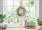 2Pcs 5.6Ft Artificial Greenery Garland (White, Hanging Garland)